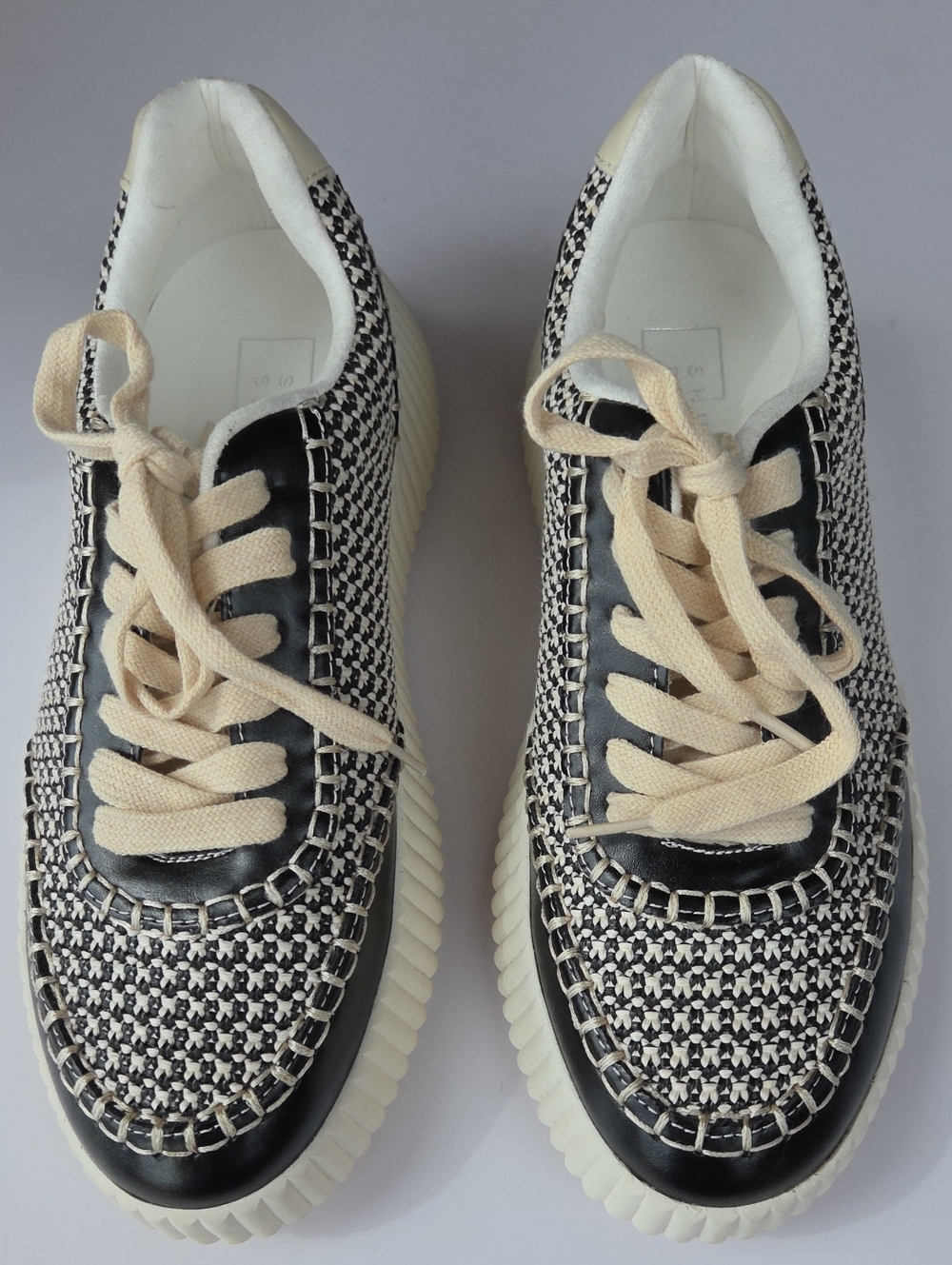SHU SHOP Women's Selina Woven Sneaker, Black/White, Size 10